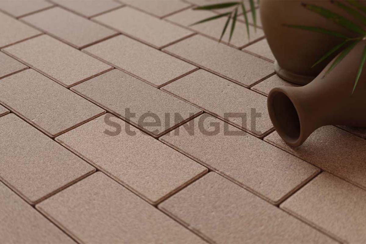 НА ЗАКАЗ Тротуарная плитка Steingot Прямоугольник 200*100*60 Бежевый (верхний прокрас, минифаска)