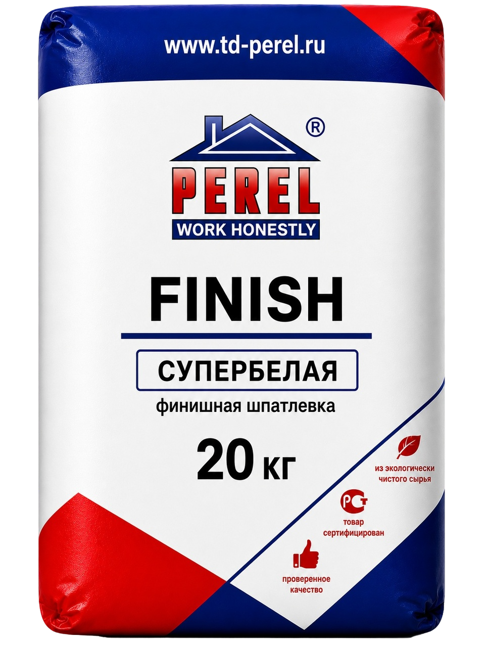 Шпатлевка полимерная финишная Perel FINISH, супербелая, 20 кг
