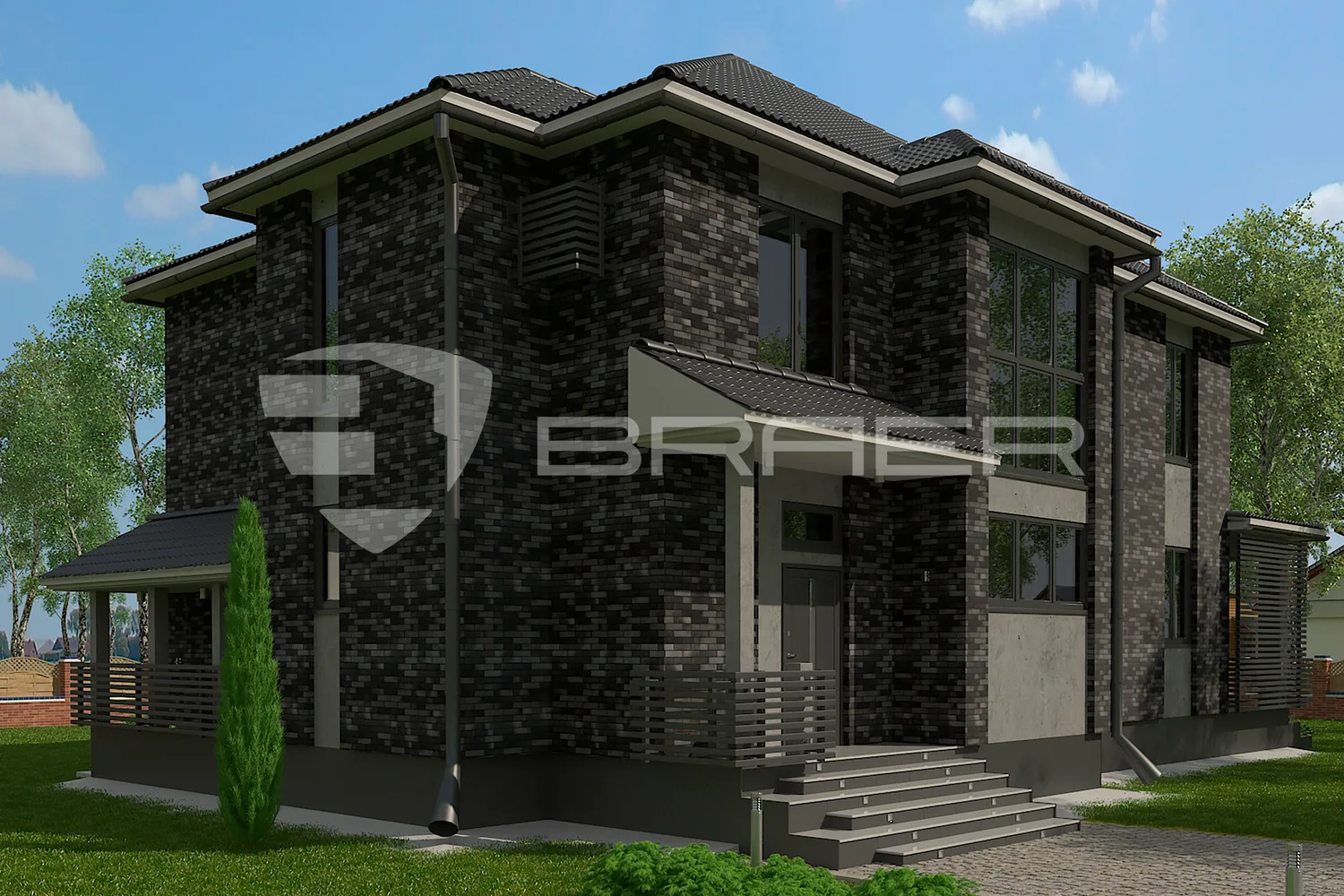 Кирпич облицовочный BRAER PRO 34.03М, 1 НФ, 250*120*65 мм